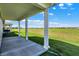 This spacious covered patio offers a serene backyard view, perfect for outdoor relaxation at 15004 Stonneger St, Westfield, IN 46074