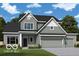 Charming two-story home showcasing a harmonious blend of gray siding and brick accents, complemented by a lush green lawn at 15835 Vitalize Run, Fishers, IN 46040