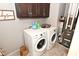 Laundry room with front-load washer and dryer plus updated cabinetry at 2075 Longford Ln, Avon, IN 46123