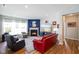 Spacious living room with hardwood floors and a fireplace at 2250 Somerset Dr, Franklin, IN 46131