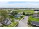 Panoramic aerial view of neighborhood with lush trees, revealing blue house close to highways at 2263 N Rural St, Indianapolis, IN 46218