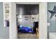 A bedroom featuring galaxy themed decor, a fun art collection, and cozy furnishings at 3104 Poplar St, Anderson, IN 46012