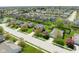Lovely aerial shot of a residential neighborhood featuring well-kept lawns and mature trees at 4625 Elkhorn Ct, Noblesville, IN 46062