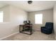Dedicated home office space with a desk, ergonomic chair, and a large monitor at 4625 Elkhorn Ct, Noblesville, IN 46062