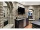 Finished basement with wet bar including sink, cabinets, and countertop at 4726 Ellery Ln, Indianapolis, IN 46250