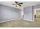 Bedroom with a ceiling fan and neutral carpet at 4726 Ellery Ln, Indianapolis, IN 46250