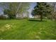 Lush green backyard showcasing mature trees and ample open space at 6209 Amber Valley Ln, Indianapolis, IN 46237