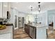 Modern kitchen featuring a center island with granite countertops, and stainless steel appliances at 6241 Colonial Dr, Whitestown, IN 46075
