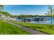 Picturesque dock with boat slips, enhancing waterfront living and providing easy access to water activities at 7849 Clearwater Cove Dr, Indianapolis, IN 46240