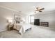 Spacious main bedroom with a ceiling fan, neutral colored walls and carpet and a dresser at 8269 S Midnight Dr, Pendleton, IN 46064