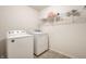 Laundry room with a white washer and dryer and a shelf for storage above at 8269 S Midnight Dr, Pendleton, IN 46064