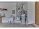 A view of the garage with a water heater and sink at 948 Peppermill Run, Greenwood, IN 46143