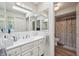 White bathroom with large mirror and neutral walls at 1030 Stratford Hall # 17-3, Indianapolis, IN 46260