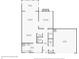 Floor plan of the home showing the layout of the first floor, including the kitchen, living room, and garage at 1030 Stratford Hall # 17-3, Indianapolis, IN 46260