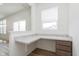Office features granite counters, base cabinets, and a large window with a view at 13204 Caterwood Cir, Fishers, IN 46037