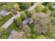 Birds-eye view of the house, its surrounding greenery, and neighborhood at 13363 Lantern Rd, Fishers, IN 46038