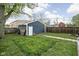 Backyard featuring green grass and a shed, creating a serene outdoor space at 1852 Singleton St, Indianapolis, IN 46203