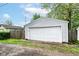 Exterior view of the detached garage featuring white siding and a white garage door at 319 S Randolph St, Indianapolis, IN 46201