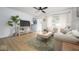 Inviting living room showcasing a large window, a comfortable sofa, and stylish decor at 3864 Esquire Ct, Indianapolis, IN 46226