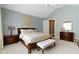 Cozy primary bedroom with vaulted ceilings, offering a comfortable and inviting space at 3965 Andretti Dr, Zionsville, IN 46077