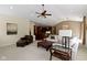 Cozy living room with vaulted ceilings, a fireplace, and stylish decor and furnishings at 3965 Andretti Dr, Zionsville, IN 46077