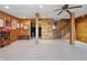 Spacious finished basement featuring wood paneling and carpeting, creating a warm and inviting recreational space at 4840 N Templin Rd, Martinsville, IN 46151