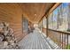 Long covered porch with wood ceiling and flooring, providing ample outdoor space at 4840 N Templin Rd, Martinsville, IN 46151
