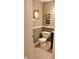Powder room featuring neutral colors, framed art, and a tiled floor at 5607 E 500 N, Greenfield, IN 46140