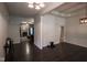 Inviting living room with hardwood floors and an open floor plan, perfect for entertaining guests and Gathering at 5607 E 500 N, Greenfield, IN 46140
