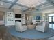 Comfortable clubhouse living room with furniture, fireplace, and television at 6216 Cascades Dr, Whitestown, IN 46075