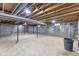 Unfinished basement featuring an exposed ceiling and concrete floors at 647 N 100 W, Franklin, IN 46131