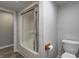 Clean bathroom featuring a shower/tub combination and modern toilet at 6814 Summer Time Dr, Indianapolis, IN 46226