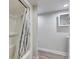 Shower and wall of neutral colored bathroom at 6814 Summer Time Dr, Indianapolis, IN 46226