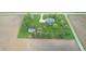 Aerial view of a blue home with a generous lawn and mature trees nestled within farmland at 7020 N 375 E, Lebanon, IN 46052