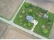 Bird's eye view of a blue home with a large, well-manicured yard and surrounding fields at 7020 N 375 E, Lebanon, IN 46052