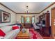 Comfortable living room with a bay window, fireplace, and classic furnishings at 7020 N 375 E, Lebanon, IN 46052