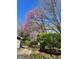 Manicured side yard with beautiful blooming trees and lush greenery at 8728 Holliday Dr, Indianapolis, IN 46260