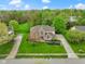Aerial view of a beautiful brick two story home with a large well-manicured lawn at 960 Arrowwood Dr, Carmel, IN 46033