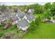 Aerial view of a home and neighborhood showing surrounding greenery and nearby houses at 1121 Eugene St, Indianapolis, IN 46208