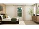 Serene bedroom with a large window, comfortable bed, and wooden dresser, offering a peaceful environment at 11528 Aubrey Ln, Fishers, IN 46040
