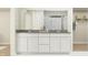 Bathroom featuring double sinks with a granite countertop and a large walk-in shower at 11641 Aubrey Ln, Fishers, IN 46040