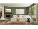 A cozy living room with a fireplace, large sectional, and modern decor at 11641 Aubrey Ln, Fishers, IN 46040