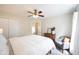 Cozy bedroom featuring a comfortable bed, soft carpet, and ample closet space for storage at 14153 Jasmine Ct, Fishers, IN 46038
