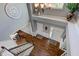Open foyer with dark wood floors, two front doors and staircase at 1662 Cascade Dr, Greenwood, IN 46143
