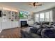 Inviting living room with built-in shelving, fireplace, and a comfortable sectional sofa at 1662 Cascade Dr, Greenwood, IN 46143