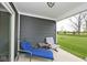 Relaxing covered porch with cozy seating overlooking the lawn at 19437 Astoria Ave, Sheridan, IN 46069