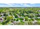 Expansive aerial view of a lush, green neighborhood with well-maintained homes under a bright, partly cloudy sky at 195 Lake Dr, Greenwood, IN 46142