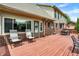 Large wooden deck with ample seating offers a relaxing outdoor space at 195 Lake Dr, Greenwood, IN 46142