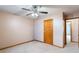 Bedroom featuring neutral walls and ceiling fan at 2557 Cedarcrest Dr, Columbus, IN 47203