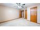 Bedroom featuring neutral walls and ceiling fan at 2557 Cedarcrest Dr, Columbus, IN 47203